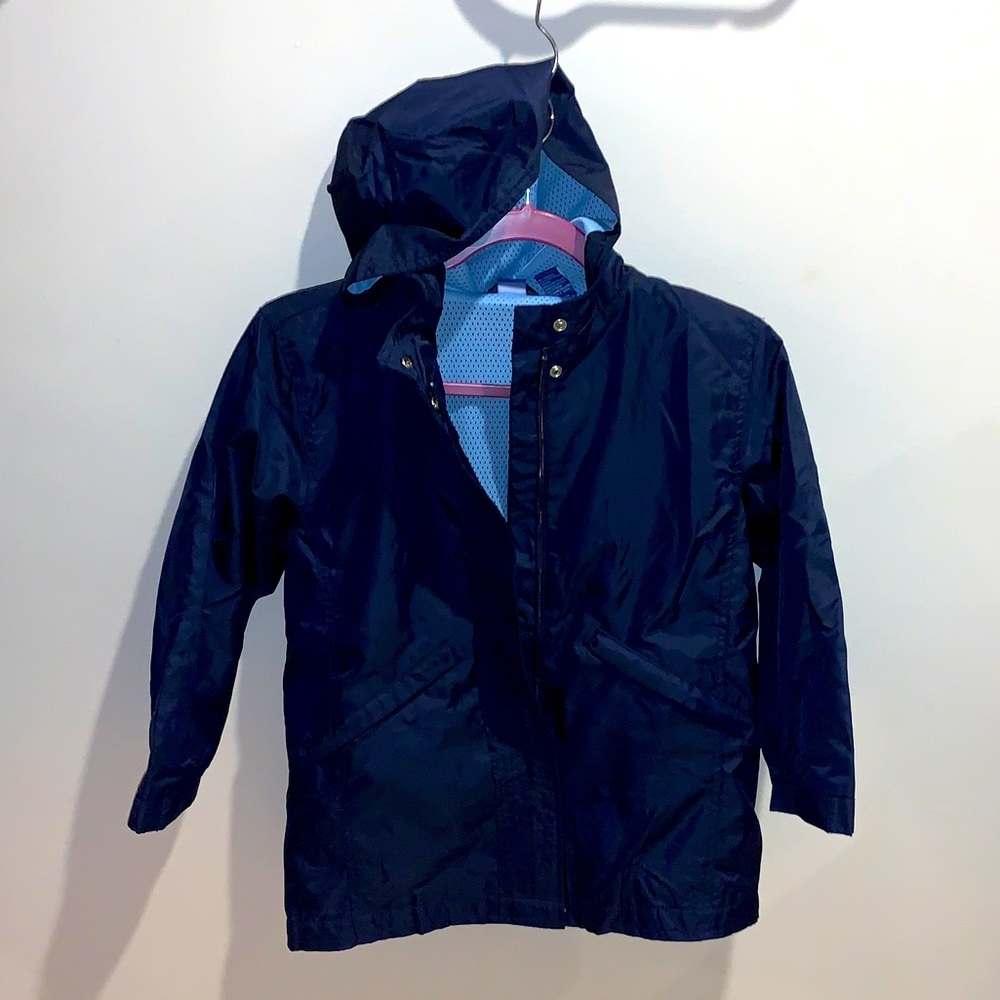 Navy Kids Rain Coat- Hoodie & Zipper